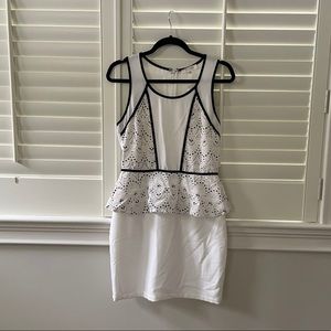 NWT Black and White Peplum Dress
